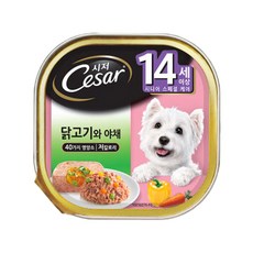 시저 14세 이상 시니어 강아지 주식캔, 닭+야채, 100g, 1개