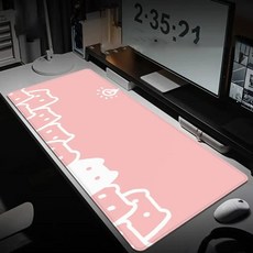 게이밍 장패드 고양이 캐릭터 마우스패드 방수코팅 300X800X3MM, 1개, 핑크색