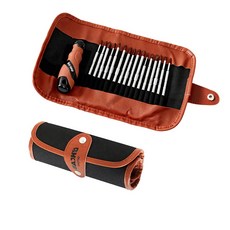 S2 합금강 소재의 자석식 롤러형 천 케이스 드라이버 세트(16종) 이 세트에는 삼각 드라이버 십자 드라이버 별 모양 드라이버 등 다양한 종류의 드라이버가 포함되어 있습니다., 1세트, 십자 드라이버+내육각 별 모양 비트+내육각+한 글자