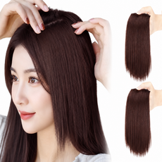 트립킹 옆머리 볼륨 헤어피스 여성 부분가발 붙임머리 15cm, 2개, 다크브라운