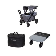 Bundle of Baby Trend Expedition 2-in-1 Stroller Wagon PLUS Ultra Grey + Storage Basket Smooth Whe, Bundle of Baby Trend Expeditio