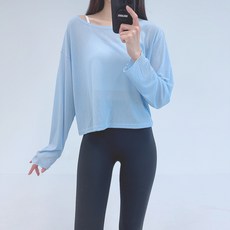 로라벨 오늘 크롭 니트 필라테스복 여성 요가복 커버업 운동복 긴팔