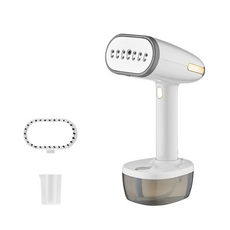 GUEFOON 手持掛燙機家用行動式熨燙機1800W可自動斷電小型電熨斗, 歐規插頭240VEU（5656）, 白色不銹鋼面板