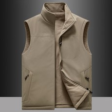 戶外加絨加厚立領多口袋男士馬甲坎肩背心
