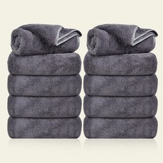 PPEAT 영국 황실호텔 수건 60수 코마사 타월 집들이 선물 세면 타월 집들이 여행용 세면도구 수건 10장 고급 타올, 10개, 그레이