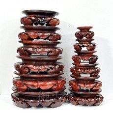 【御古齋】花梨木如意腳藝品展示底座，圓座花台，多用途原木擺設底座，多款尺寸可選, 1個, 面直徑22cm, 木色