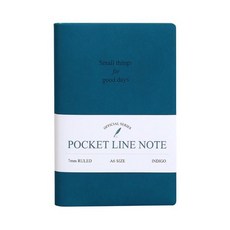 오피셜 A6 포켓 라인 노트 미니 수첩 핸디 - 피콕블루, 주식회사 인디고, 8800358050052