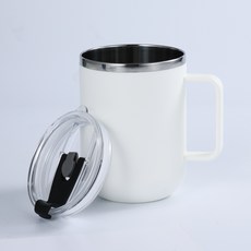 1+1 클래식 이중진공 304 스텐머그컵 세트, 화이트  2개, 420ml