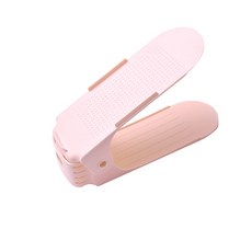 雙層收納鞋架 可調節簡易鞋架, 雙層鞋架﹙北歐粉﹚, 1個