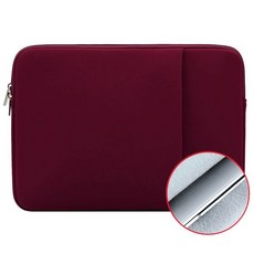 노트북파우치 가방 케이스 휴대용 인치 노트북 슬리브 커버 소프트 파우치 Xiaomi Lenovo HP Dell Asus 11 13 15, 15.6 inch, Wine Red, 1개
