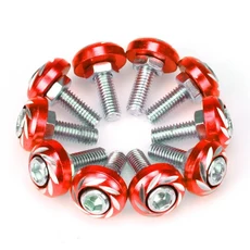 10pcs 유니버설 CNC 오토바이 나사 너트 합금 컬러 플레이트 커버 세트 카울링 오토바이 알루미늄 와셔 바디 커버 Skru 부품, Red 10pcs