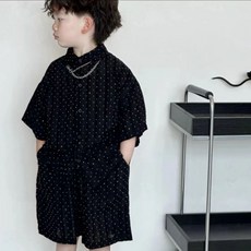 兔巴叮童裝 男童夏季套裝2025新款超薄洋氣兒童寶寶帥氣韓版襯衫短袖兩件套潮學生洋裝兩件套兒童套裝 男童套裝 休閒舒適