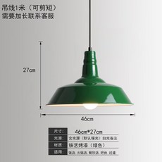 레트로 팬던트등 녹색 램프 초록 초록색 조명 새장 심기 수입조명 디자인 식물등 주방, 01타입46cm그린