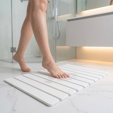 리보아 주방 규조토 발매트 딱딱한 화장실 욕실 앞 발매트, 화이트