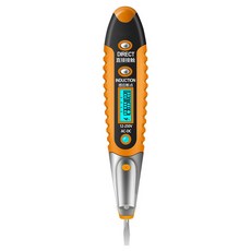 비접촉 검전기 AC DC 12-250V LCD 디지털 디스플레이 전압 테스트 펜 전기 기사 Electroscope 비 접촉 안전 스크루 드라이버, 03 yellow, 1개