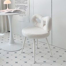 퍼피노 르올 리본 화장대 의자 스툴 pn720, 화이트, 1개