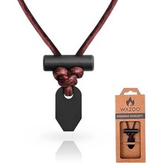 부시크래프트 오리지널 파이어 스타터 목걸이 남성용 미국 수제 방수 불씨 시작 조절 가죽 매듭 디자인 여행 일상 휴대 모험에 이상적, Zirconia Black