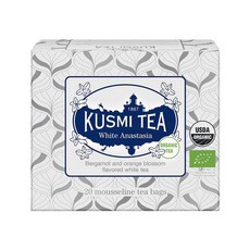 Kusmi Tea 화이트 벨리니 백차 복숭아 살구의 블렌드 맛 뜨겁거나 차갑게 즐기세요 부드럽고 맛있는 차 티백 20개 192280, 1개
