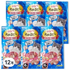 이나바 챠오 츄르비 4개입, 40g, 12개, (QSC-271)참치&구운 가다랑어