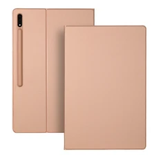 갤럭시 탭 S10 FE 플러스 케이스 S9 + 용 마그네틱 스탠드 커버 울트라 자동 수면 웨이크 연필 홀더 포함, 02 Tab S9 11-inch, 02 RoseGold