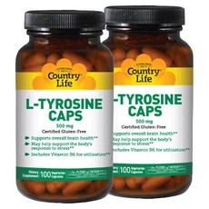 Country Life L-酪氨酸膠囊 500mg 素食膠囊, 100 件, 2個