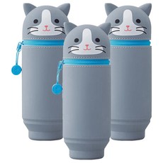 푸니라보 스마트핏 스탠드 펜케이스 빅사이즈, 얼룩 고양이, 3개