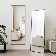 뷰티피크 직사각형 전신거울 3in1 스탠드 벽걸이 거치형 강화안전유리 380*1500, 블랙