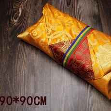 佛經收納袋 佛教包經布 蓋經布 經書布 佛經袋 抄經書袋 經文袋 抄經桌布, 90CM橙色