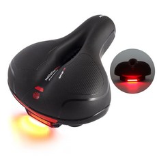 옴니스 2중 전립선 보호 더블 서스펜션 쿠션 자전거 안장, 레드(LED), 1개