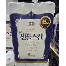 트레이더스 쌍용제지 코디 젠틀스킨 3겹 롤 화장지 45M X 30롤 + 더메이런알콜티슈, 30개입, 1개