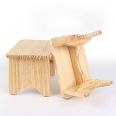 원형 받침 신발 스텝 원목 스툴 의자 사각 공연 현관 보조 식물 간이, 바니시 소나무 사각 스툴 20높이