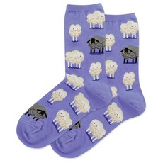 ECLATIS Hot Sox 여성 노벨티 기하학 패턴 크루 알람 시계 네이비 301365, 페리윙클