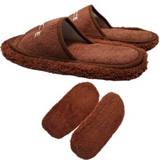 깨끗 극세사 청소 슬리퍼 걸레 실내화, 레드브라운, 1세트