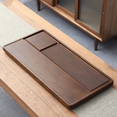 椿嶼 茶盤 功夫茶具 乾泡茶臺 奢華質感, 黃花梨色品益40*20*3CM+球管腳墊, 1個