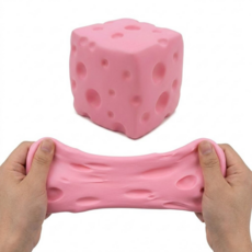 대왕 치즈빵 슬랑이 슬라임 피젯토이 초대형 8.5cm 스트레스볼 스퀴시 치즈 블루베리 딸기, 딸기 핑크 말랑이, 0.4kg, 1개