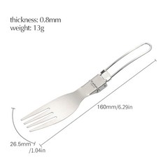 티타늄 접이식 커트레이 휴대용 야외 캠핑 식기 하이킹 포크 스푼 나이프, 1개, 5. Ta8003F