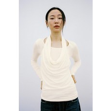 ZARA 자라 더블 롱 슬리브 티셔츠 - 스크래치 화이트 121438