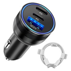 Ankuee USB C 차량용 충전기 고속 충전 3 포트 듀얼 PD 및 A 차량 전원 어댑터 PD3.0 QC3.0 자동차 담배 라이터 충전기 케이블 액세서리 SUV 세단, Ankuee USB C 차량용 충전기, 고속 충전 3