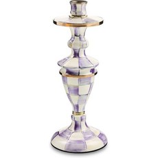 맥켄지 차일즈 에나멜 촛대 캔들 홀더 장식 중간 크기 보라색과 흰색 체크 무늬 276885, Violet Check, Medium