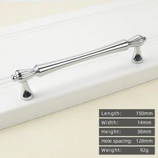 현대적인 아연 실버 서랍 손잡이 가구 하드웨어 주방 캐비닛 프랑스 레트로 골드 풀 핸들, 색상: 4. 6163-128-Chrome, 1개