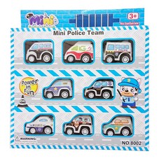 小胡玩具 迷你警察巡邏隊迴力警車8入組 迴力車 玩具車 兒童玩具, 1個