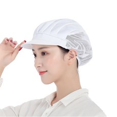비바로드 위생모자 주방 조리 모자, 하프매쉬, 화이트, 3개