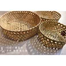 篁城竹藝 蒸年糕用竹籃 台灣竹製, 1個, 圓竹籃年糕:直徑19*高8.5