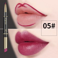 립라이너 2 IN 1 립 라이너 방수 매트 립스틱 펜슬 섹시한 레드 오래 지속되는 메이크업 화장품, [08] 05, 1개