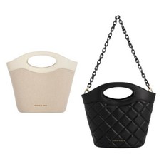 Charles & Keith 絎縫鏈條彎柄水桶包, 1個
