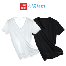 유니클로 남성 에어리즘 브이넥 반팔 이너웨어