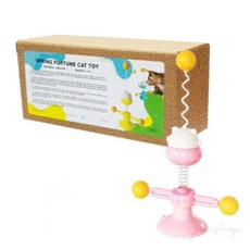 협력사 티티펫고양이흡착식회전놀이스프링장난감(핑크), 1개