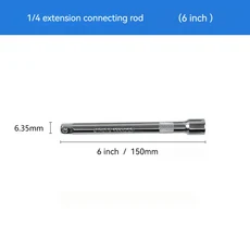 호환 1/4 3/8 1/2 소켓 래칫 렌치 익스텐션 바 50/75/100/125/150/250mm 롱 바 스티어링 슬리브 커넥팅로드, 03 Small  6inches