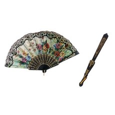 접이식부채 접이식 금고리 꽃무늬 레이스 부채 1p 색상랜덤, 없음, 1