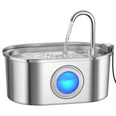 로제코 3.2리터 강아지 고양이 자동급수기 정수기 투명창 SSPF-B11, 1개, 스테인리스